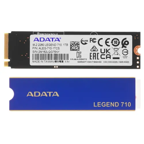 Твердотельный накопитель (SSD) ADATA 1Tb LEGEND 710, 2280, PCI-E, NVMe (ALEG-710-1TCS) Retail - фото 1