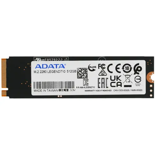 Твердотельный накопитель (SSD) ADATA 512Gb LEGEND 710, 2280, PCI-E, NVMe (ALEG-710-512GCS) Retail - фото 1