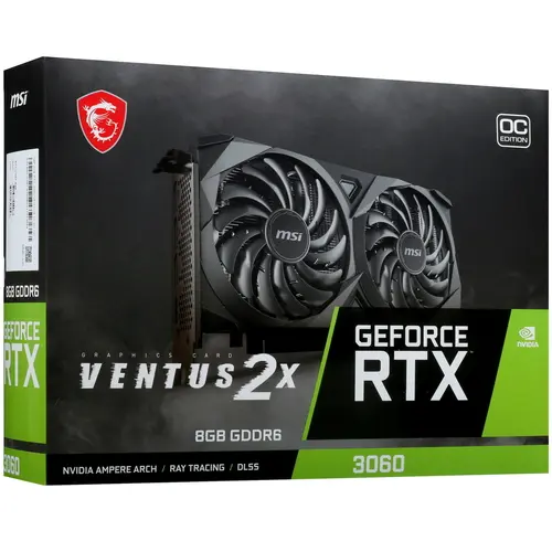 Видеокарта MSI NVIDIA GeForce RTX 3060 VENTUS 2X OC, 8Gb GDDR6