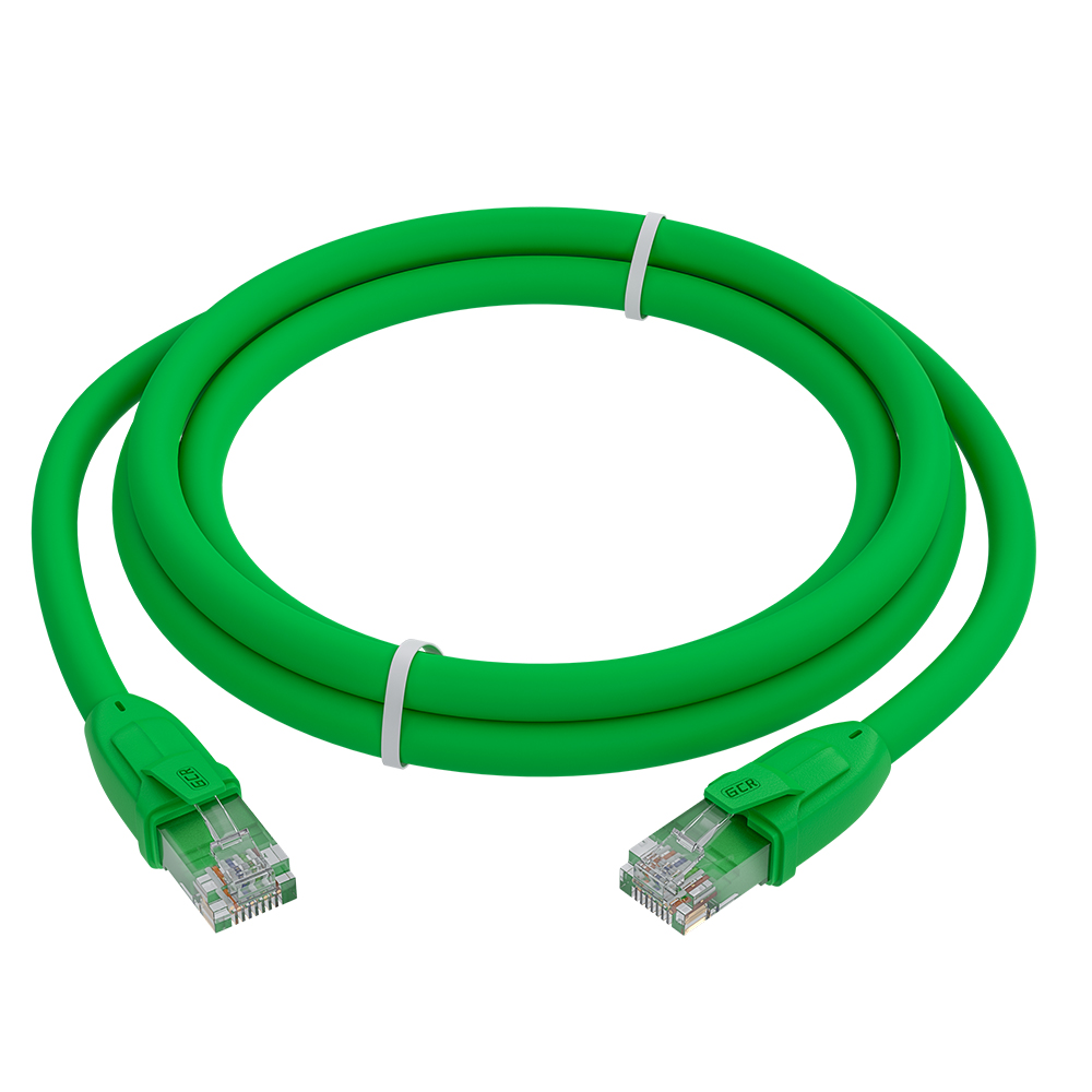 Патч-корд UTP кат.6, 2м, RJ45-RJ45, зеленый, CCA, Greenconnect GCR-52387 (GCR-52387)
