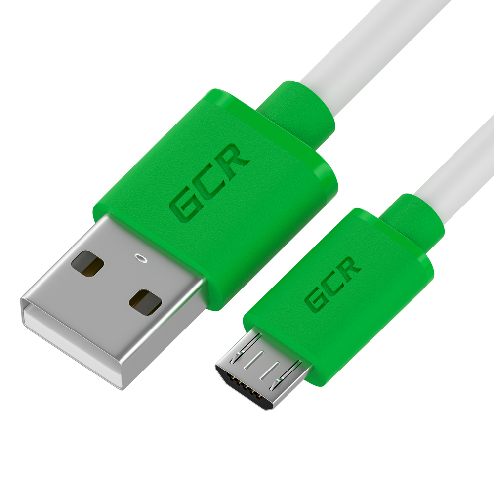 

Кабель USB-Micro USB, 2.4A быстрая зарядка, 30см, белый/зеленый Greenconnect GCR-53281 (GCR-53281), GCR-53281