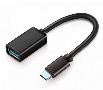 

Кабель-переходник (адаптер) USB Type-C(m)-USB(Af), OTG, быстрая зарядка, 3А, 7 см, черный, KS-IS (KS-725), KS-725