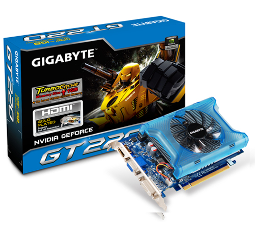 Видеокарта Gigabyte GF-GT220, 512Mb DDR3, 128bit, PCI-E, DVI, HDMI, Retail (GV-N220TC-1GI)