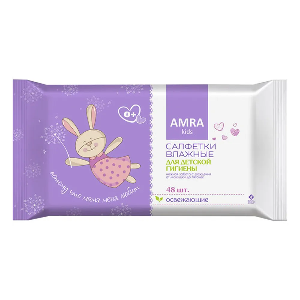 

Салфетки антисептические AMRA детские 48 шт, детские
