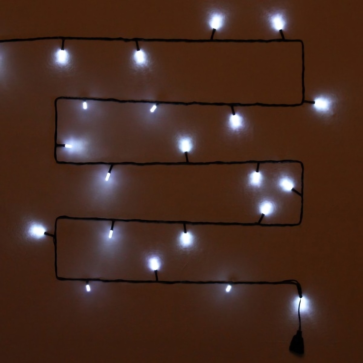 Гирлянда Серпантин Кристаллы светодиодная нить, ламп: 36шт., 5м, режимов: 8, от сети, белый (00002886)