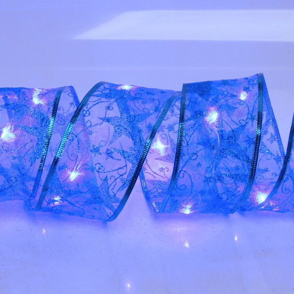 Гирлянда Серпантин Звездное сияние светодиодная лента, ламп: 20 шт., 2 м x 6 см, от батареек, синий (00002898)