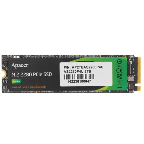 Твердотельный накопитель (SSD) Apacer 2Tb, 2280, PCI-E, NVMe (AP2TBAS2280P4U-1) Retail - фото 1