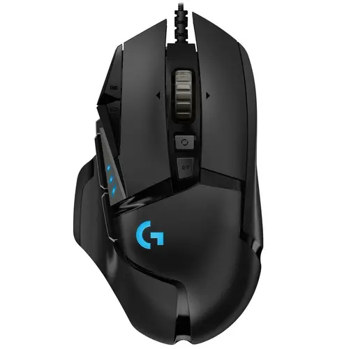 Мышь проводная Logitech G502 Hero, 25600dpi, оптическая светодиодная, USB, черный (910-005469/910-005471)