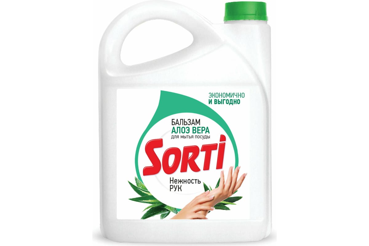 

Средство для мытья посуды SORTI 608310, 4.8л, жидкость, Алоэ Вера (4604049105205), 608310