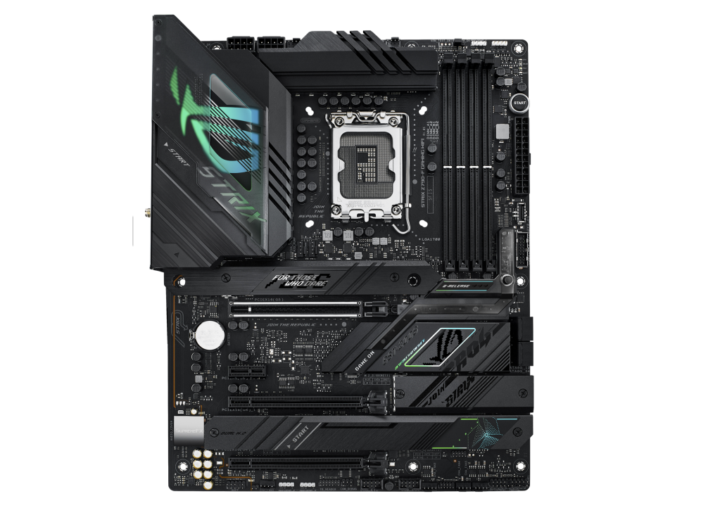 

Материнская плата ASUS ROG STRIX Z790-F GAMING WIFI, Socket1700, Intel Z790, 4xDDR5 DIMM, 3PCI-Ex16, 4SATA3, 7.1-ch, 2.5GLAN, 6 USB 3.2, 3 USB Type-C, HDMI, DP, ATX, Retail, ROG STRIX Z790-F GAMING WIFI