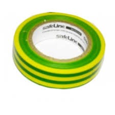 Изолента ПВХ УТ-00012600, 150 мкм/1.9 см/20 м, желто-зеленая, Safeline