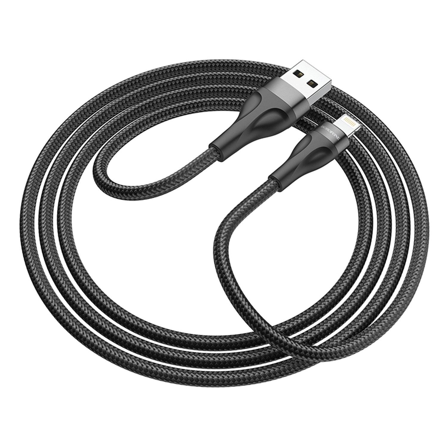 

Кабель Lightning 8-pin-USB, 2.4A, 1м, черный Borofone BX61 Source (133847), BX61 Source