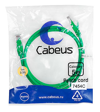 

Патч-корд UTP кат.5e, 1м, RJ45-RJ45, зеленый, CU, Cabeus PC-UTP-RJ45-Cat.5e-1m-GN (PC-UTP-RJ45-Cat.5e-1m-GN), PC-UTP-RJ45-Cat.5e-1m-GN
