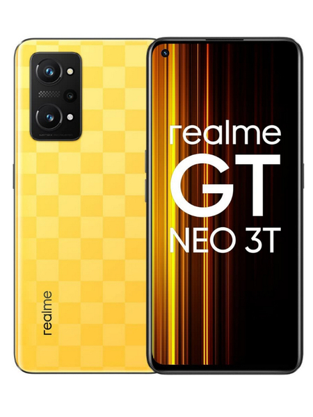 

Смартфон Realme GT NEO 3T, 6.62" 1080x2400 AMOLED, Qualcomm Snapdragon 870, 8Gb RAM, 256Gb, 3G/4G/5G, NFC, Wi-Fi, BT, 3xCam, 2-Sim, 5000mAh, USB Type-C, Android 12, желтый, GT NEO 3T