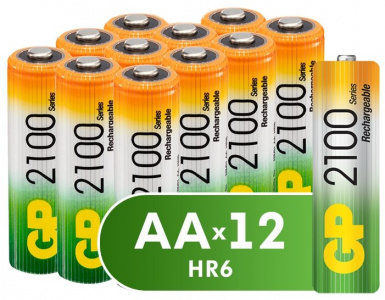 

Аккумулятор GP Rechargeable 210AAHC-B12/240, AA, 1.2V 2.1 А·ч, 12 шт. (4610116201220), 210AAHC-B12/240