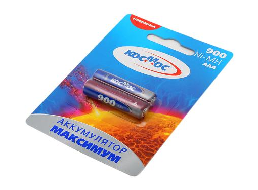 

Аккумулятор КОСМОС, AAA (LR03/24А), 1.2V 900 мА·ч, 2 шт. (KOCR03NIMH(900MAH))