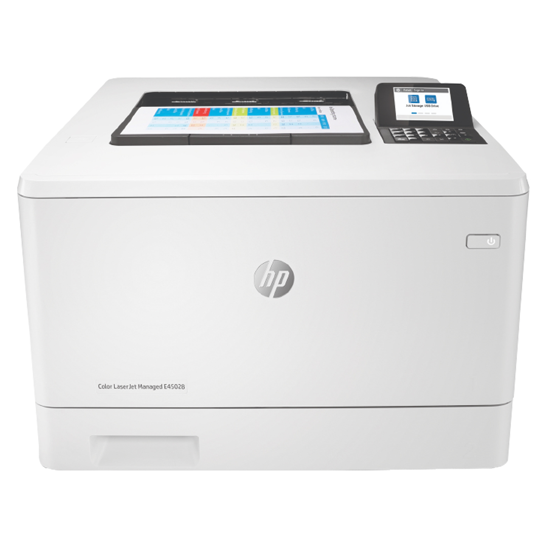 Принтер лазерный HP Color LaserJet Managed E45028dn, A4, цветной, 27стр/мин (A4 ч/б), 27стр/мин (A4 цв.), 600x600 dpi, дуплекс, сетевой, USB (3QA35A) - фото 1