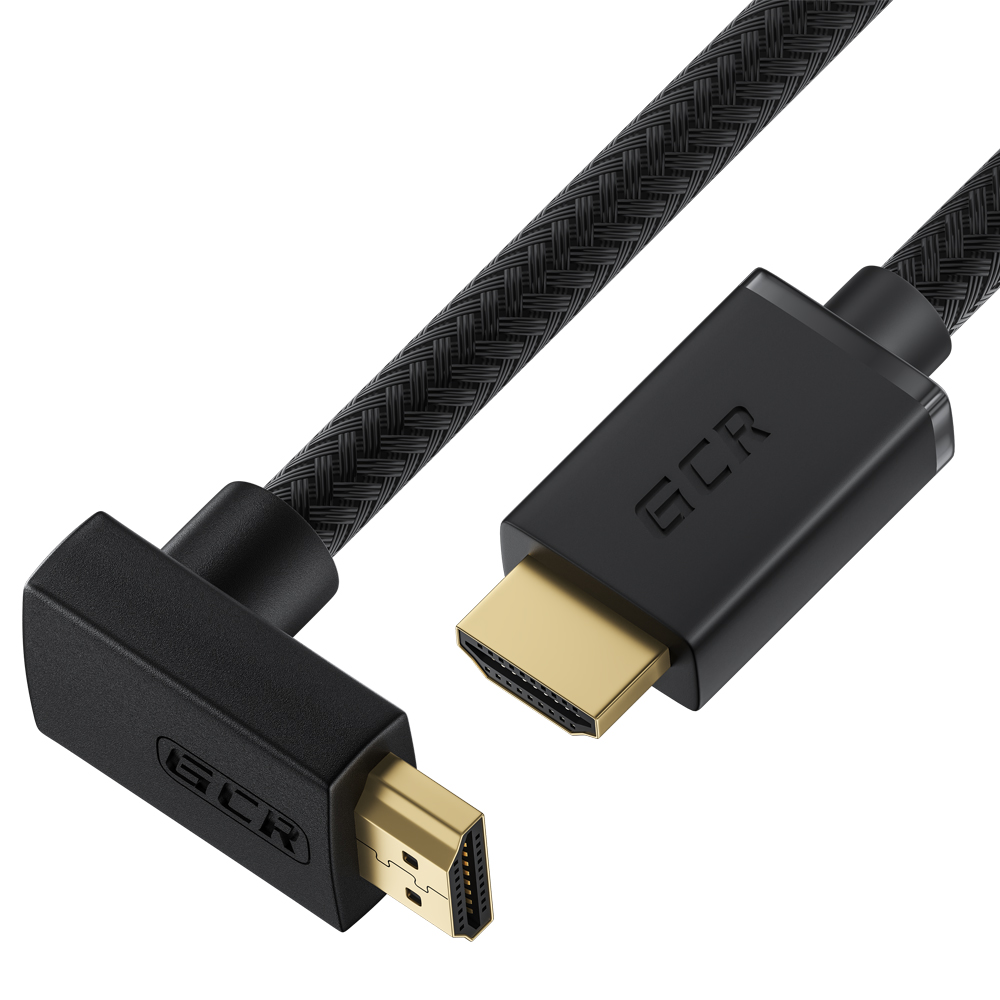 

Кабель HDMI(19M)-HDMI(19M) прямой+верхний угол 4K, экранированный, 1.5 м, черный GCR GCR-53292 (GCR-53292), GCR-53292