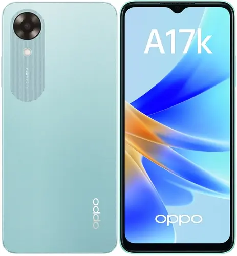 

Смартфон OPPO A17K, 6.56" 720x1612 IPS, MediaTek Helio G35, 3Gb RAM, 64Gb, 3G/4G, Wi-Fi, BT, Cam, 2-Sim, 5000 мА⋅ч, Micro-USB, Android, голубой, A17K
