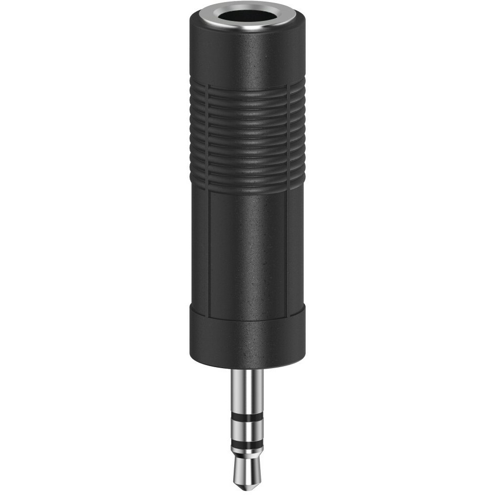 

Переходник (адаптер) Jack 3.5mm(M)-Jack 6.3mm(F), черный Hama H-205196 (00205196), H-205196