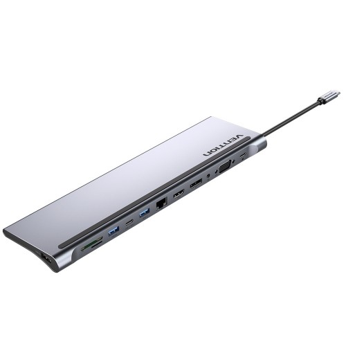 Док-станция Vention 12-in-1 USB-C Docking Station, серый