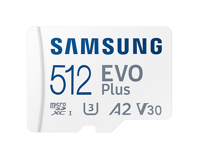 Карта памяти 512Gb microSDXC Samsung EVO Plus Class 10 UHS-I U3 V30 A2 + адаптер (MB-MC512KA/CN)