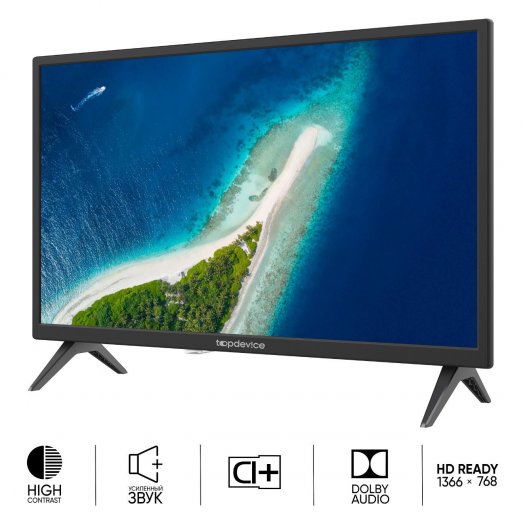 Телевизор 24" Topdevice TDTV24BS01H_BK, 1366x768, черный