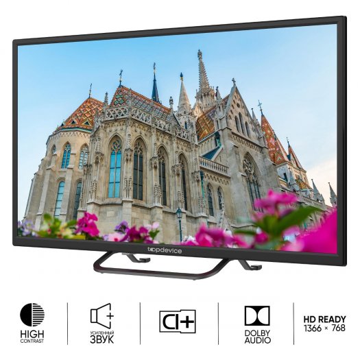 Телевизор 32" Topdevice TDTV32BS02H_BK, 1366x768, черный