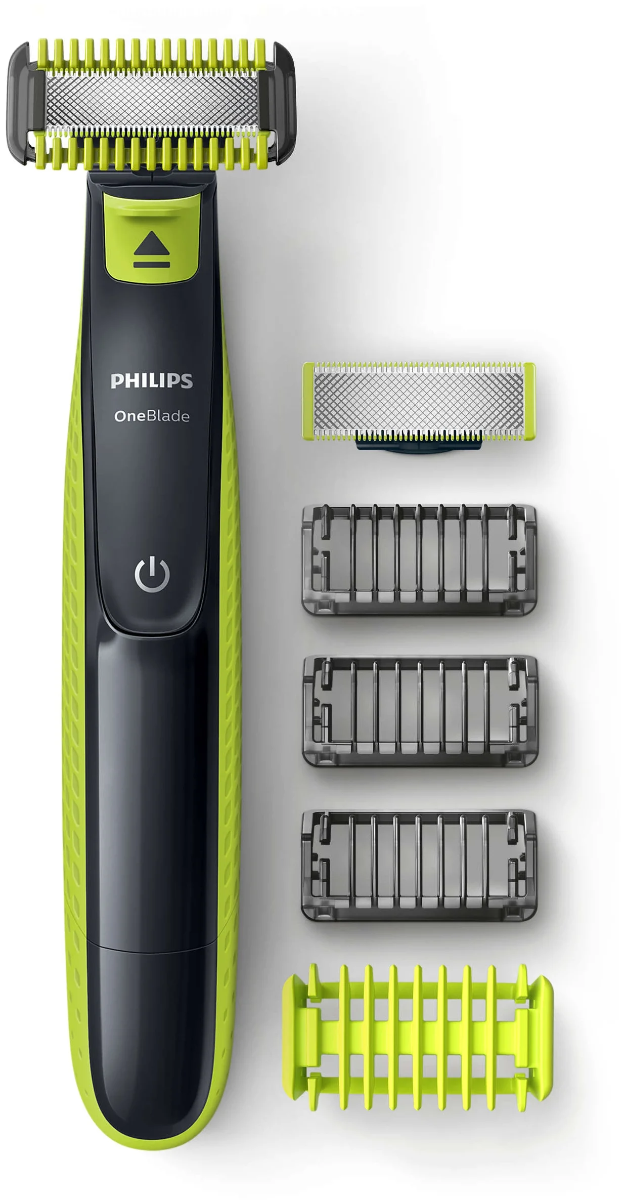 

Триммер Philips OneBlade QP2520/20, насадок 3, черный/салатовый (QP2520/20), OneBlade QP2520/20