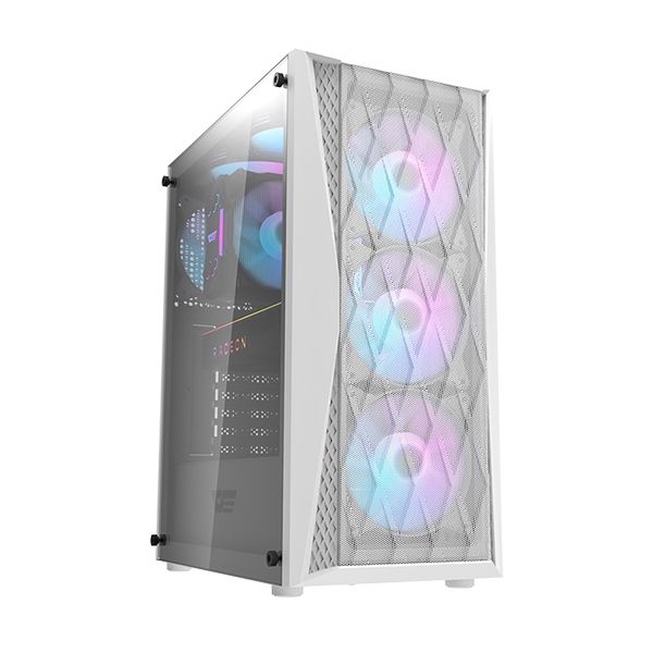 Корпус darkFlash DK352, EATX, Midi-Tower, 2xUSB 3.0, RGB подсветка, белый, без БП (DK352-WH)