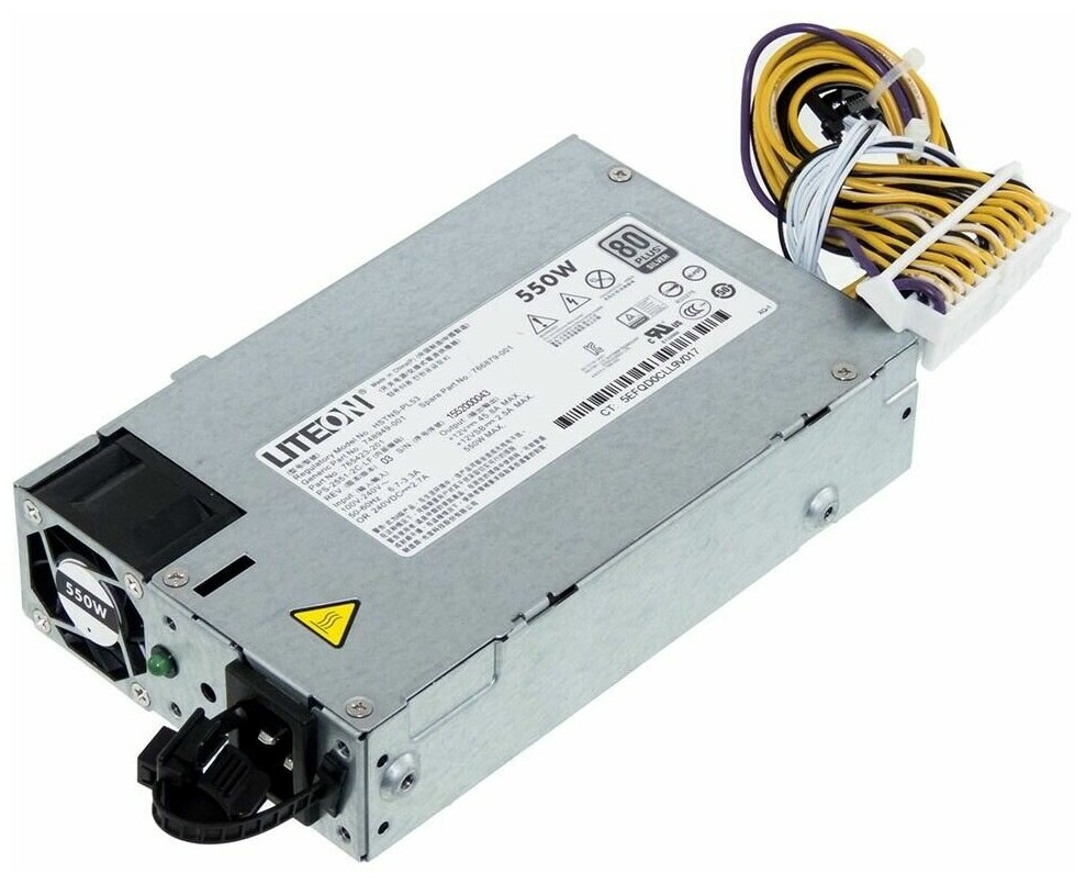 

Блок питания HPE 550-W, 1U, 550Вт, 80 Plus Silver (766879-001), 550-W