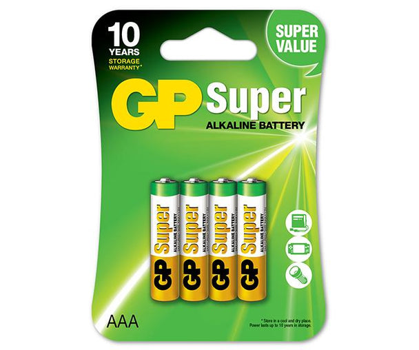 

Батарейка GP Super Alkaline, AAA (LR03), 1.5V, 4 шт