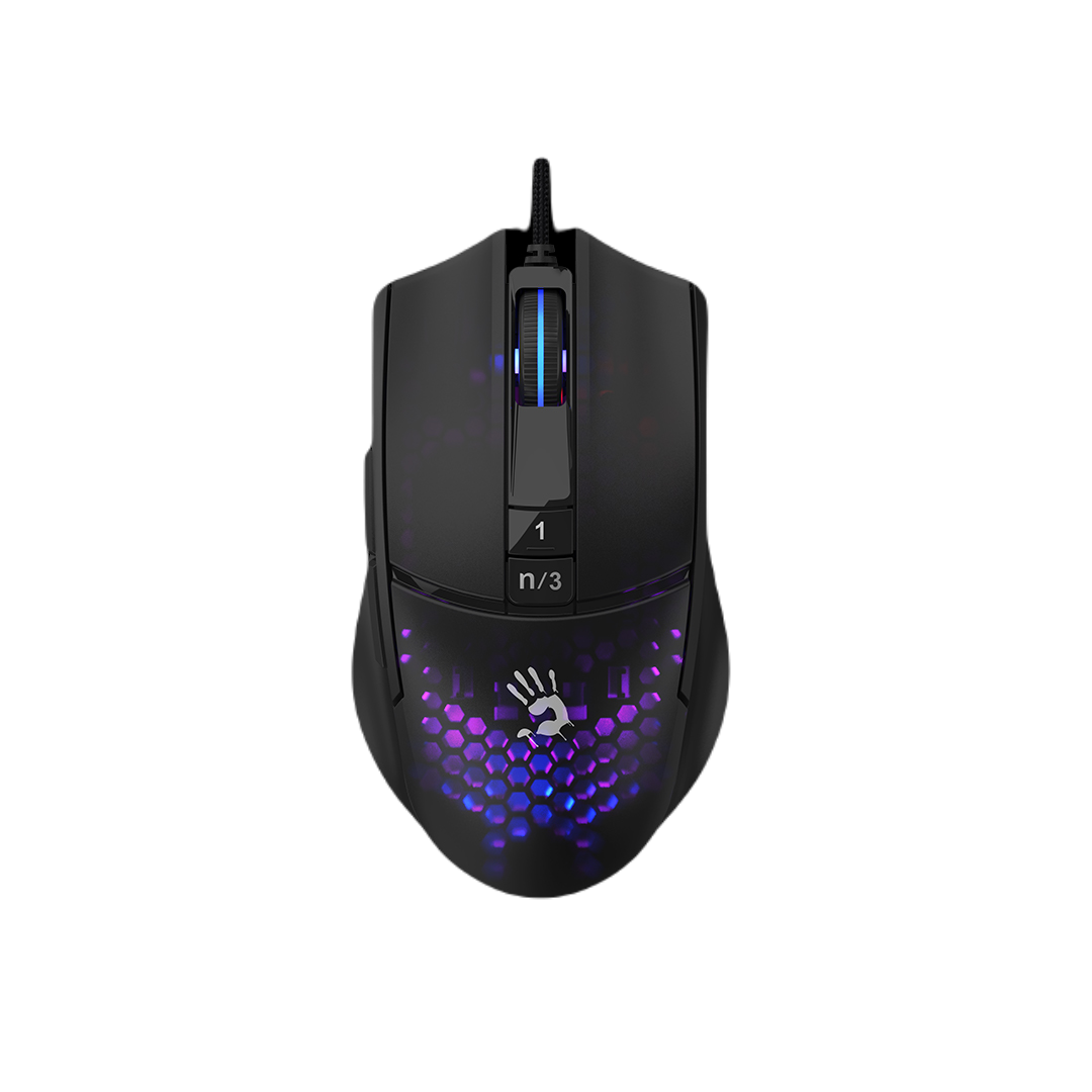 

Мышь проводная A4Tech Bloody L65 Max, 12000dpi, оптическая светодиодная, USB, черный/фиолетовый (L65 MAX/HONEYCOMB), Bloody L65 Max