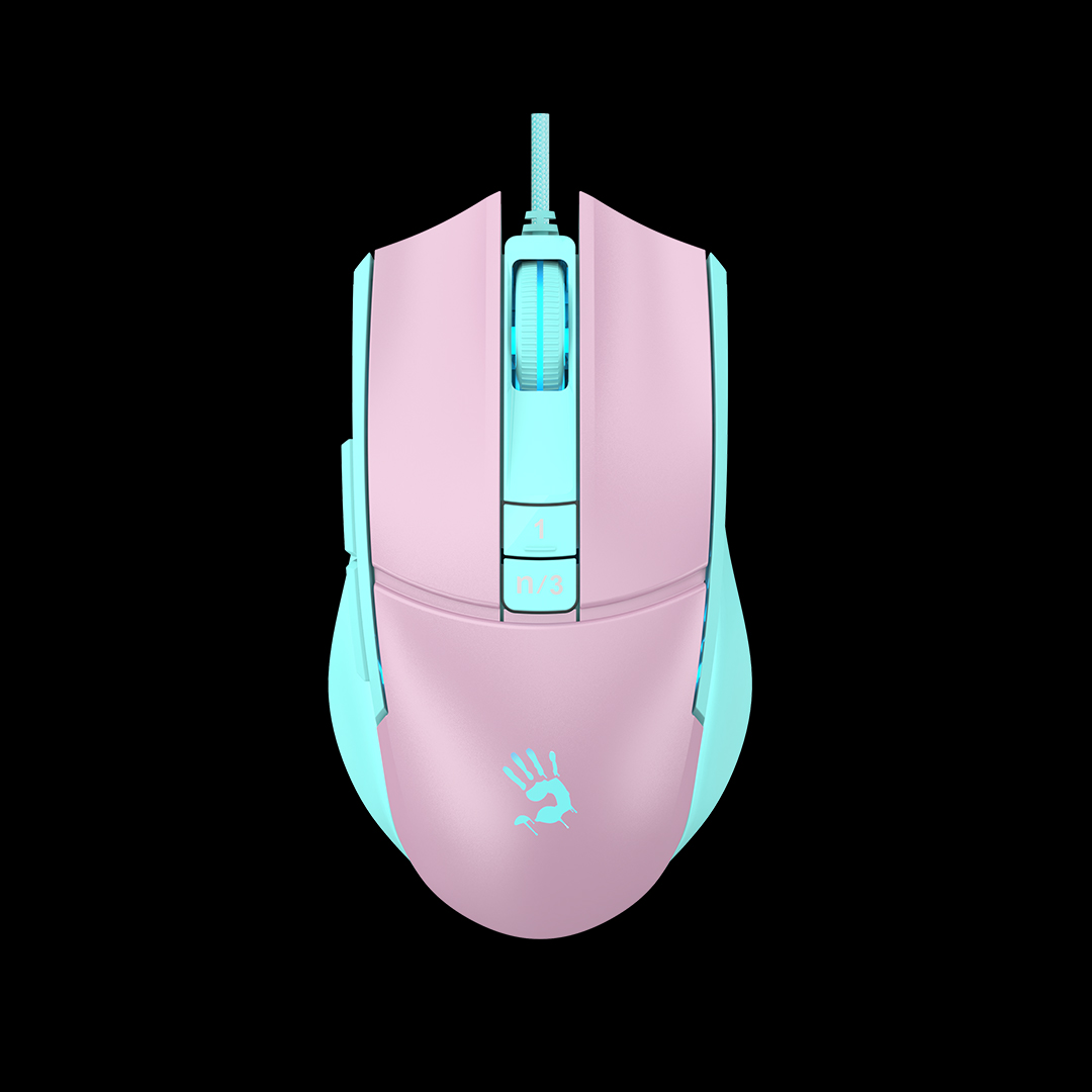 

Мышь проводная A4Tech Bloody L65 Max, 12000dpi, оптическая светодиодная, USB, розовый (L65 MAX/SKY PINK), Bloody L65 Max
