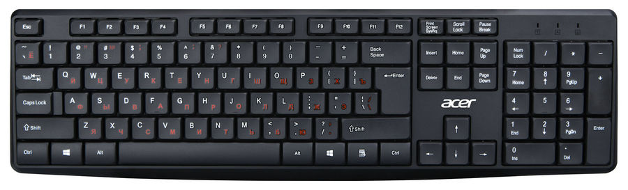 

Клавиатура проводная Acer OKW121, мембранная, USB, черный (ZL.KBDEE.00B), OKW121
