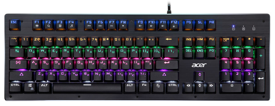 

Клавиатура проводная Acer OKW127, механическая, подсветка, USB, черный (ZL.KBDEE.00H), OKW127