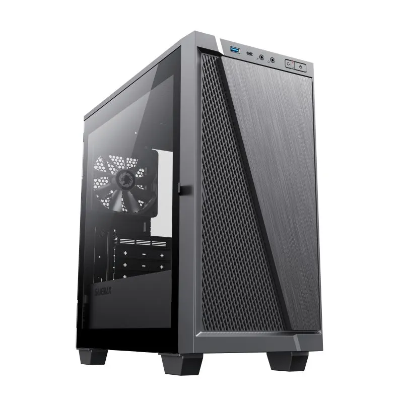 Корпус GameMax M61, mATX, Midi-Tower, USB 3.1, USB Type-C, черный, без БП (M61)