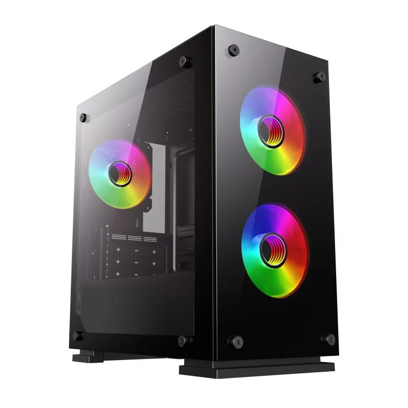 Корпус GameMax M65, mATX, Mini-Tower, USB 3.1, RGB подсветка, черный, Без БП (M65)