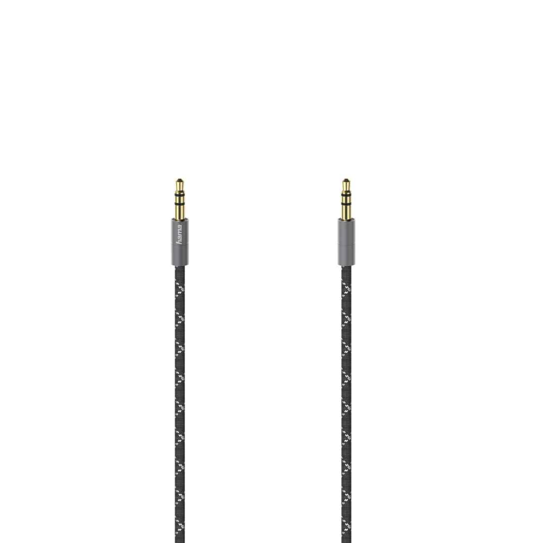 

Кабель Jack 3.5mm(M)-Jack 3.5mm(M), 75см, черный/серебристый Hama H-205129 (00205129), H-205129