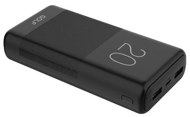 

Портативный аккумулятор (Powerbank) Golf G81, 20000mAh, 2xUSB, 2.1A, черный (G81 (bl)), G81