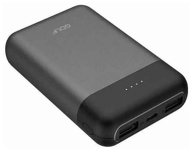 

Портативный аккумулятор (Powerbank) Golf G71, 10000mAh, 3xUSB, 2.1A, Type-C, черный (G71_Black), G71