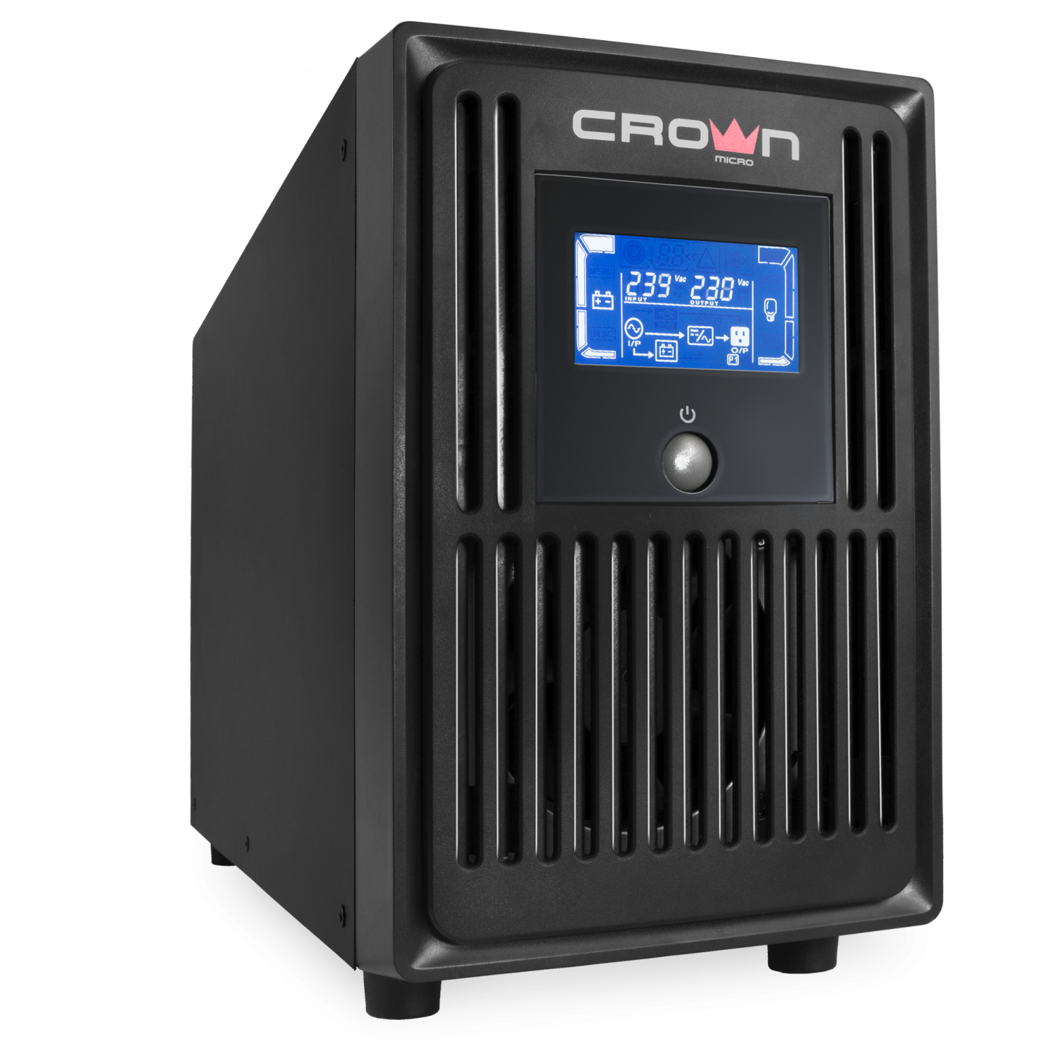 ИБП CROWN MARVEL 2K, 2000 В·А, 1.6 кВт, EURO, розеток - 4, USB, черный (CM000001945) (без аккумуляторов)
