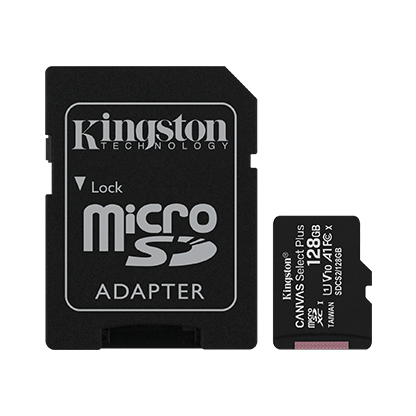 

Карта памяти 128Gb microSDXC Kingston Canvas Select Plus Class 10 UHS-I V10 A1 + адаптер (SDCS2/128GB)