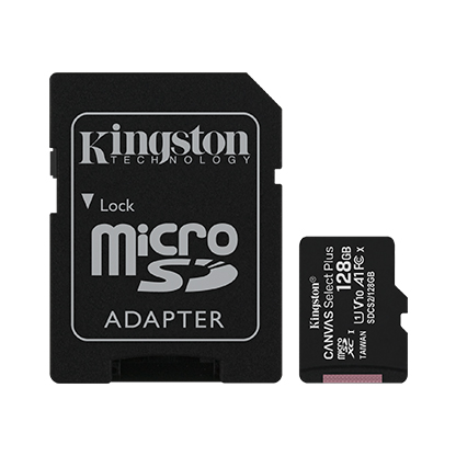 Карта памяти 128Gb microSDXC Kingston Canvas Select Plus Class 10 UHS-I V10 A1 адаптер SDCS2128GB 175000₽