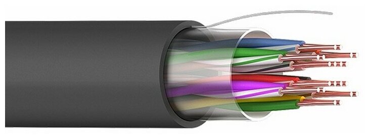 Витая пара UTP кат.5, 10 пар, CU, 0.51 мм, 305м., внешний, одножильный, черный, REXANT (01-1121)