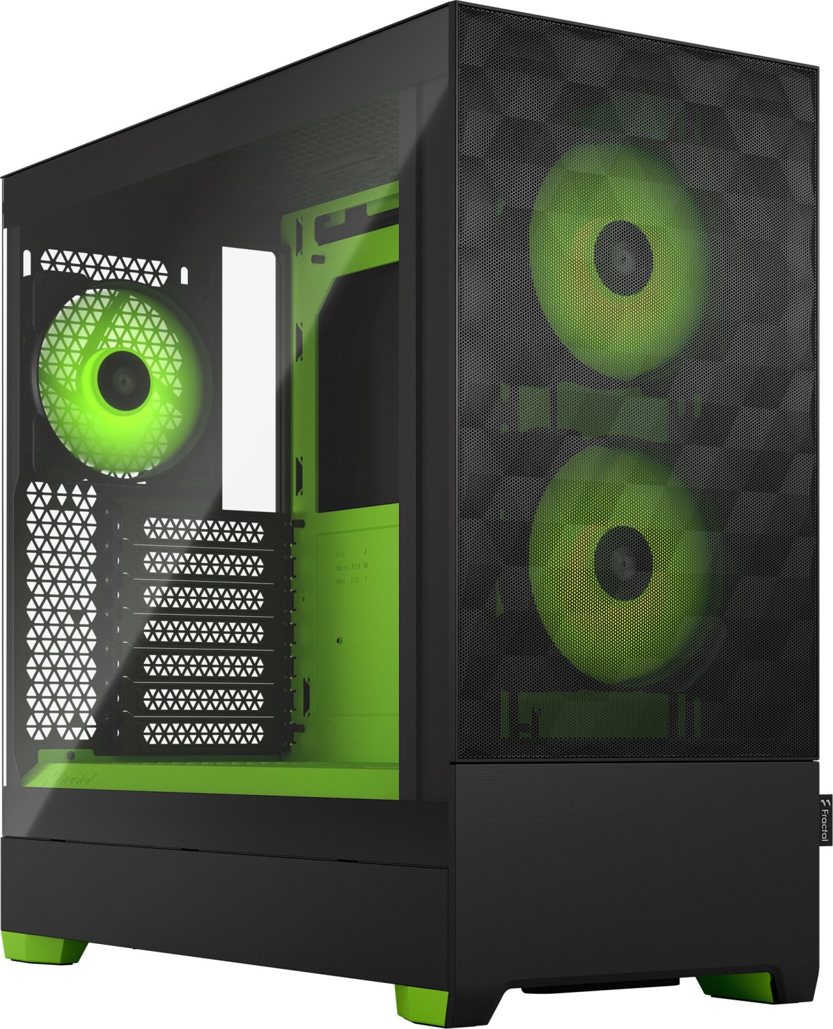 Корпус Fractal Design Pop Air RGB Green, ATX, Midi-Tower, 2xUSB 3.0, RGB подсветка, черный/зеленый, без БП (FD-C-POR1A-04)