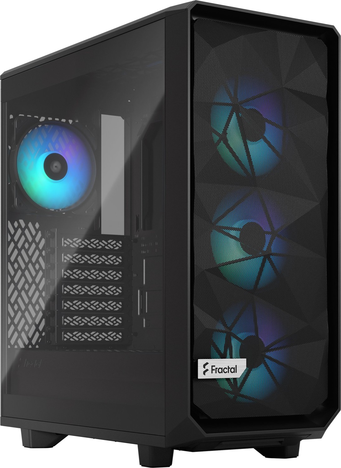 Корпус Fractal Design Meshify 2 Compact Lite RGB, Midi-Tower, без БП, черный