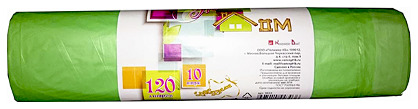 

Мешки для мусора Концепция Быта ЭкоДом 120л, 20шт., зеленый (3026), 0