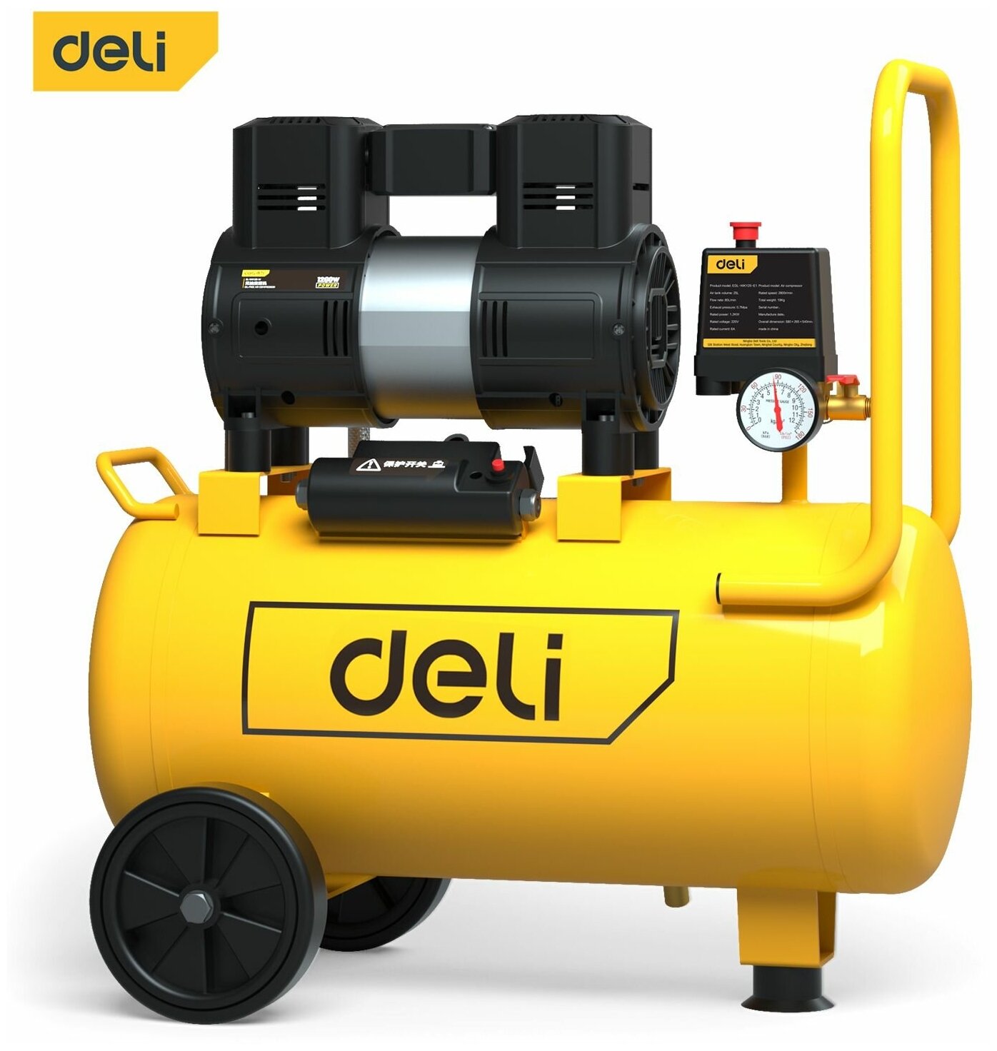 Компрессор воздушный Deli DL-WKY25-E1, 25 л, 80л/мин