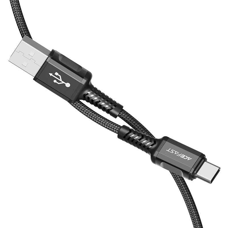 

Кабель USB-USB Type-C, экранированный, быстрая зарядка, 3A 1.2м, черный ACEFAST C1-04 (AF-C1-04-BK), C1-04